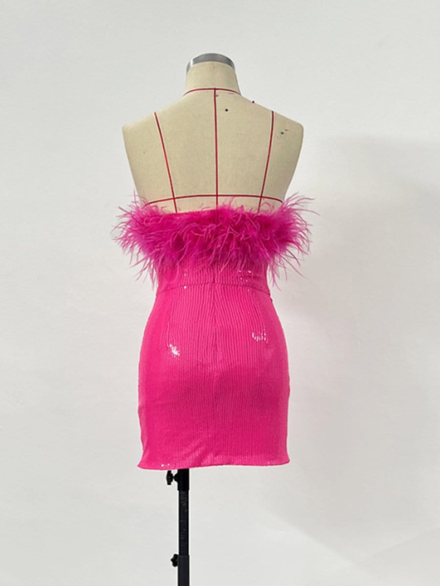 Feather Bodycon Mini