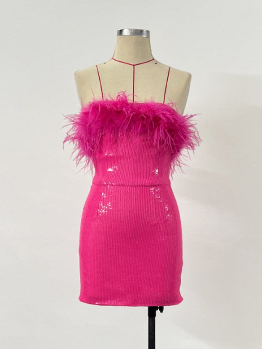 Feather Bodycon Mini