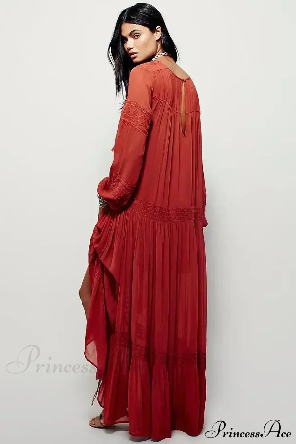 Embroidery Flower V-neck Split Mini Boho Dress