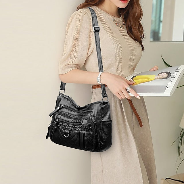 PU Shoulder Leather Bag Crossbody Hobo
