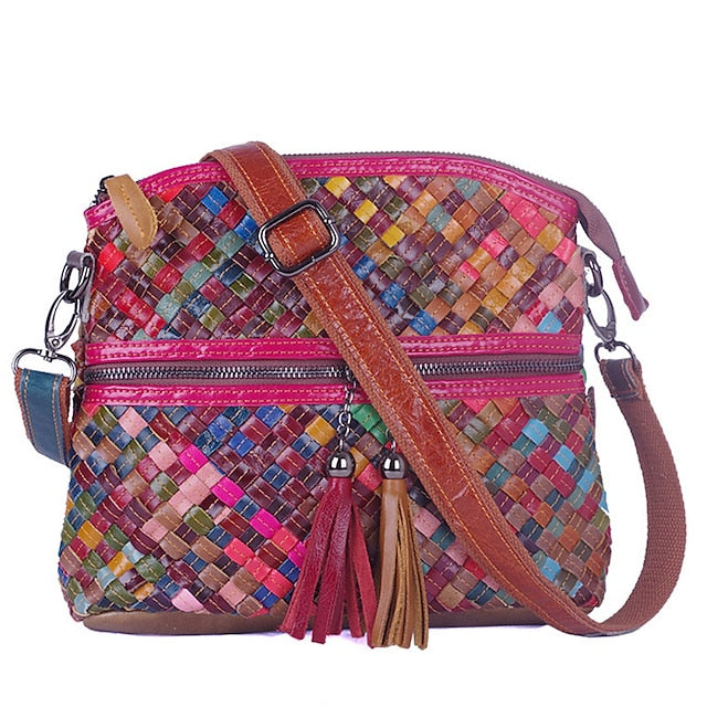 Shoulder Bohemian - Bag Patchwork Leather Colorful