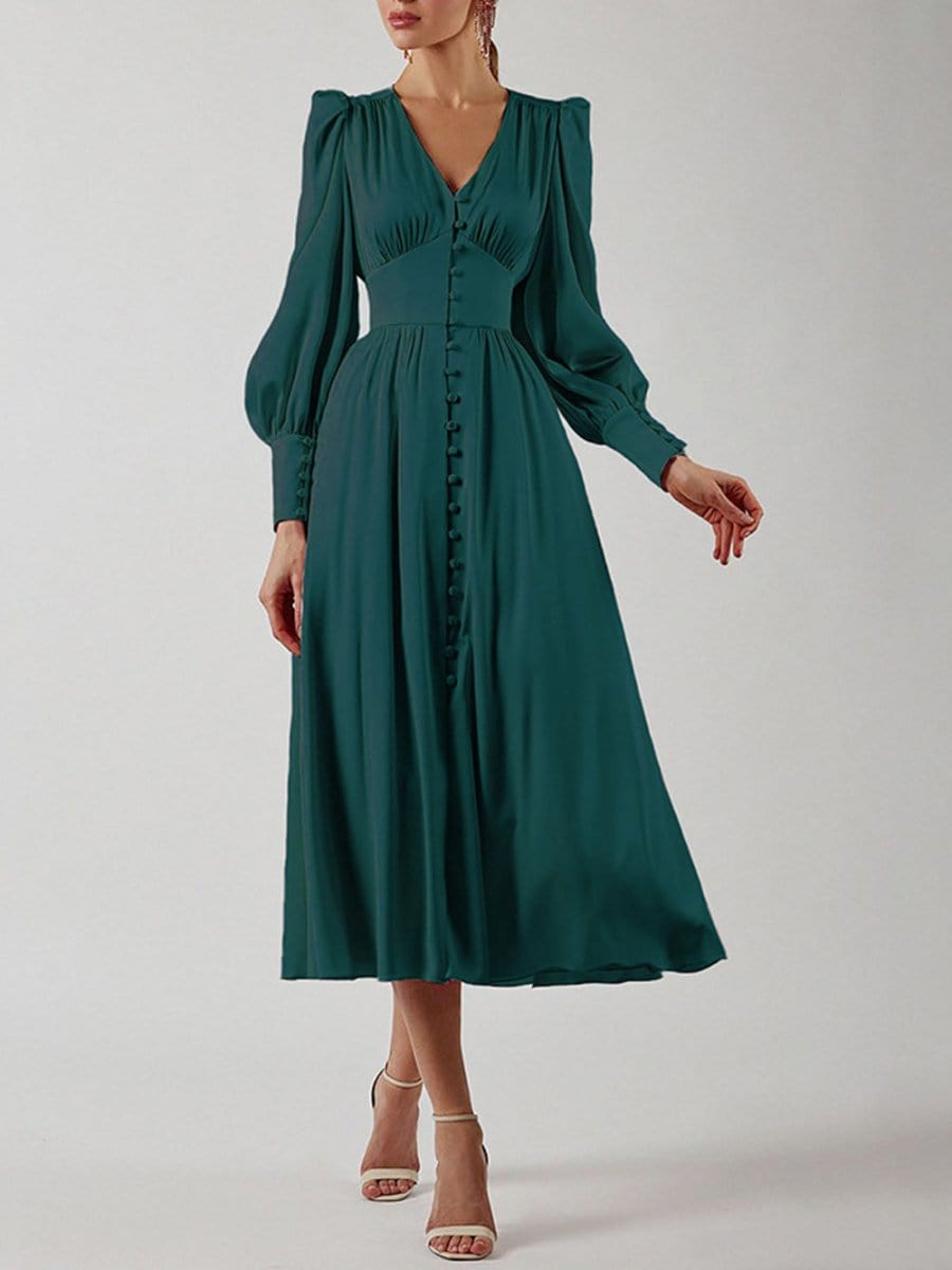 Breasted Midi Dress - Fashionpara