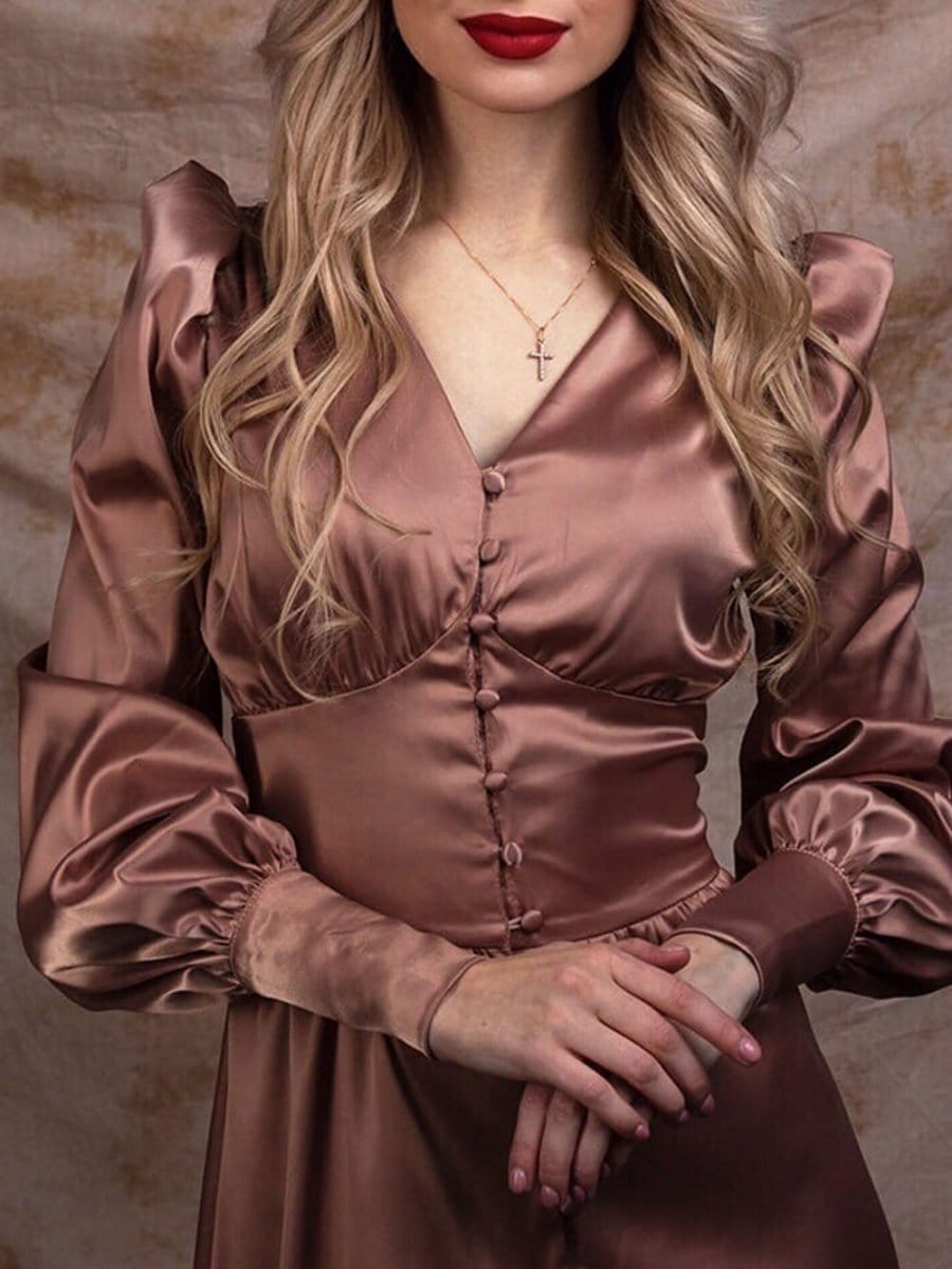 Breasted Midi Dress - Fashionpara