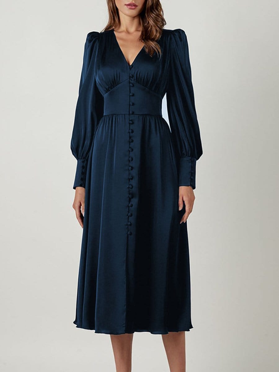 Breasted Midi Dress - Fashionpara