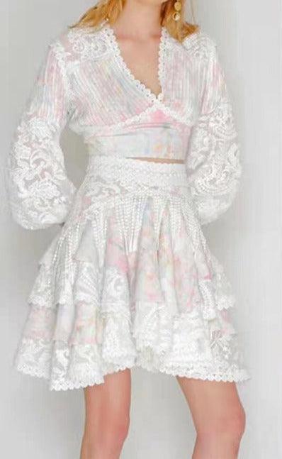 KittenAlarm - Everleigh Solid Crop Top & Skirt Set