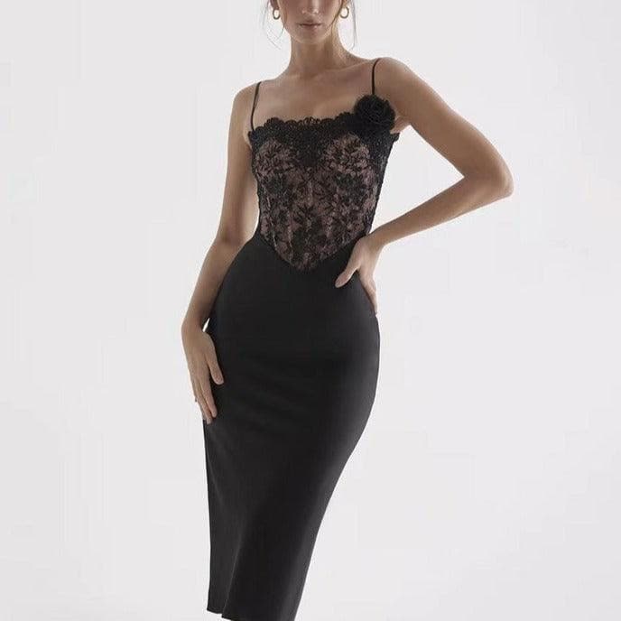KittenAlarm - Evie Sleeveless Lace Midi Dress