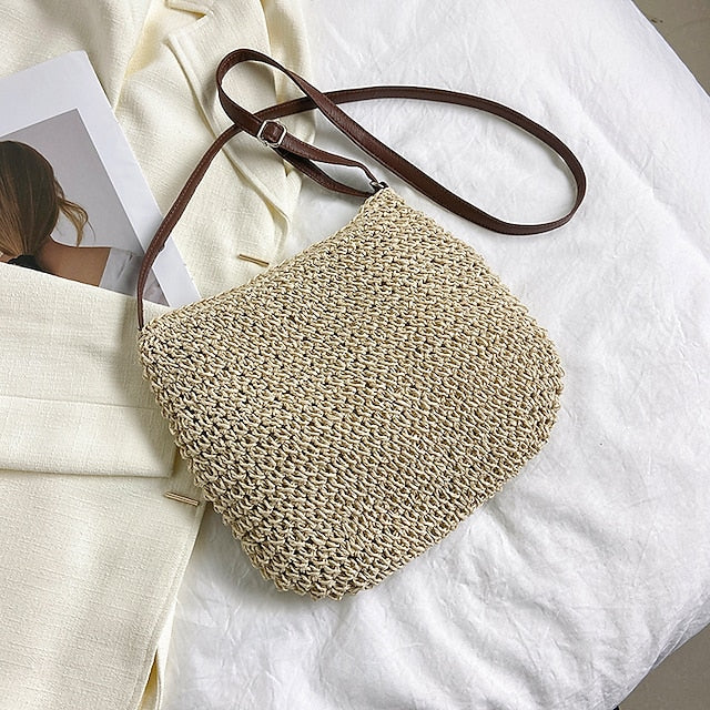 Summer Crossbody Woven Boho Natural Bag Straw