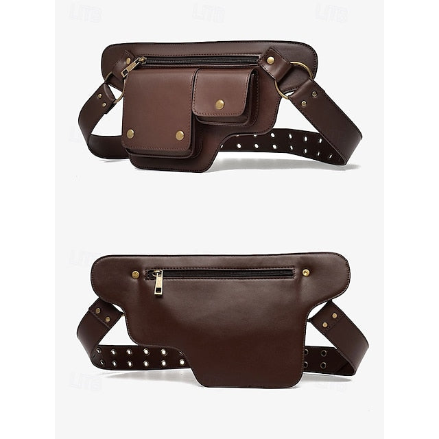 Utility Bag with Vintage Belt Leather Faux