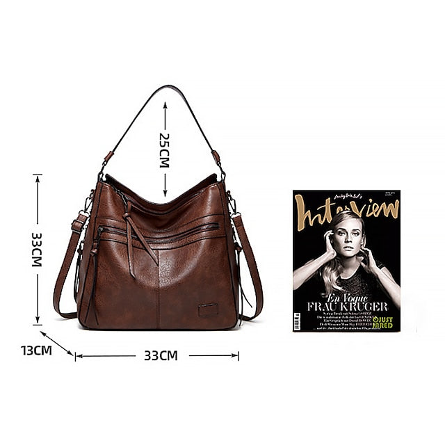 Bag PU Crossbody Leather Shoulder Hobo Tote