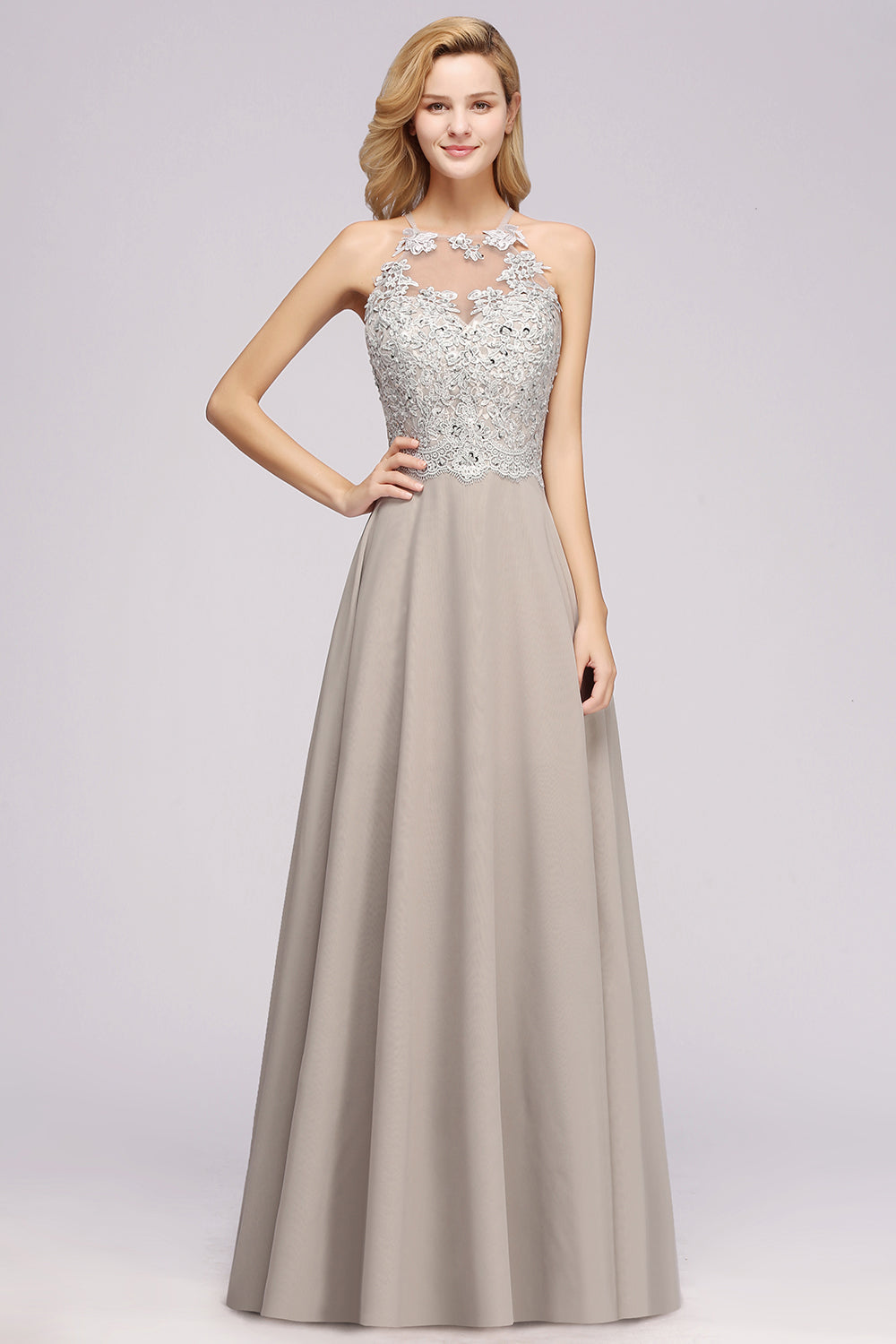 Exquisite Sleeveless Slit Lace Affordable Bridesmaid dresses with Beadings - Fashionpara
