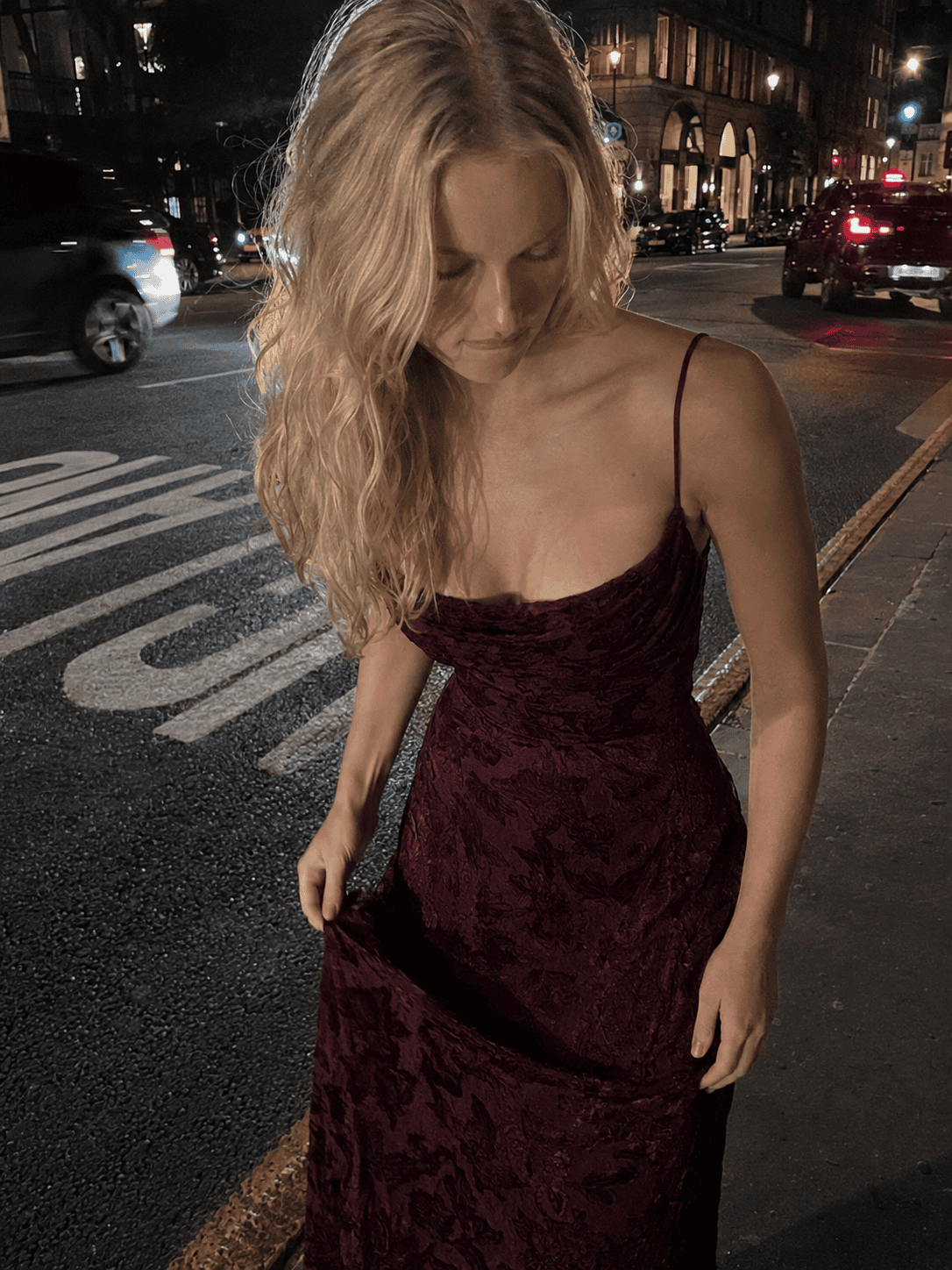 Crushed Velvet Lace Up Open Back Maxi Dress 8
