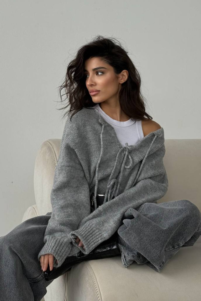 Solid Color Long Sleeve Knit Cardigan for Effortless Style