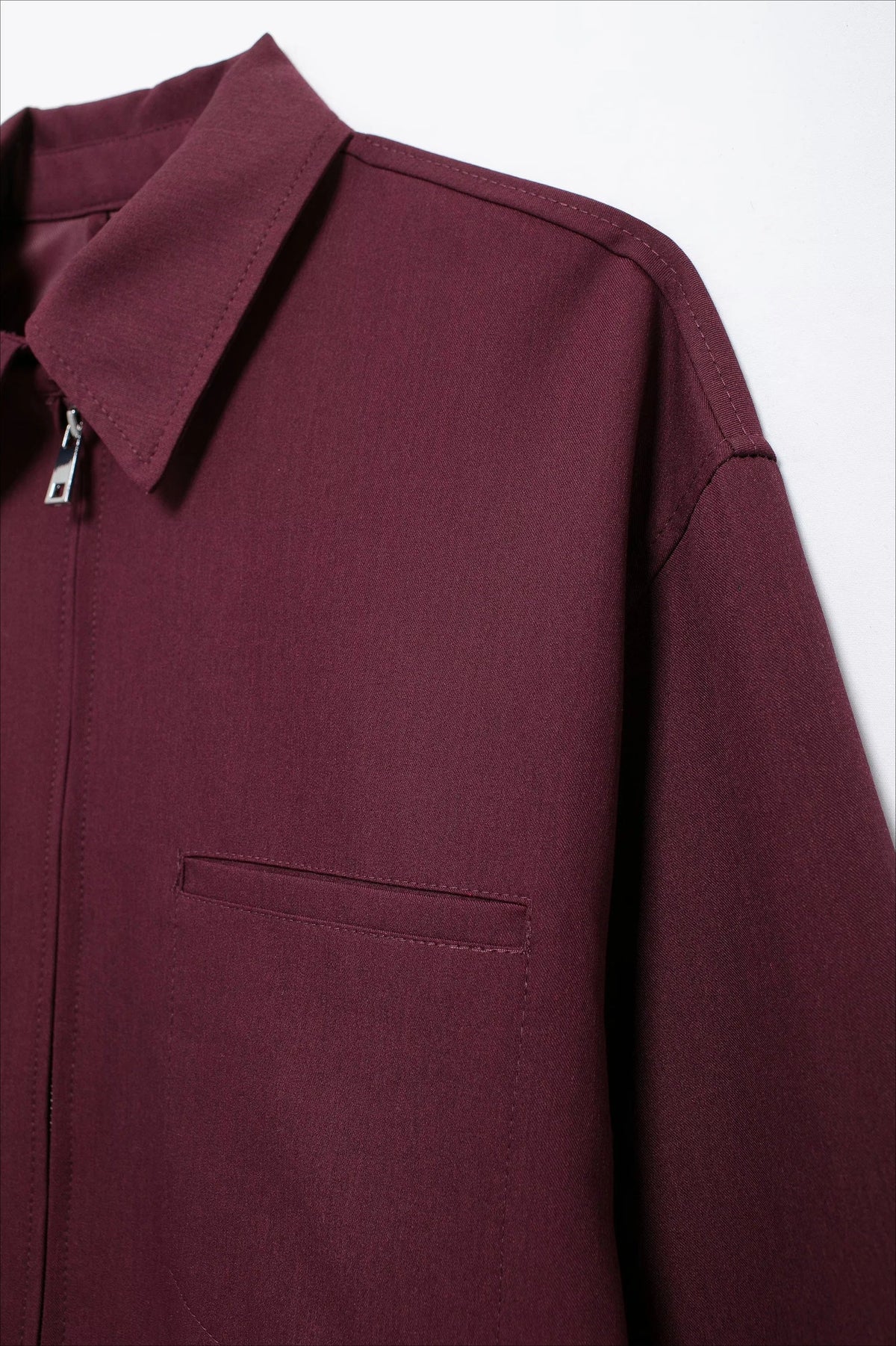 Burgundy Casual Zip Jacket 9