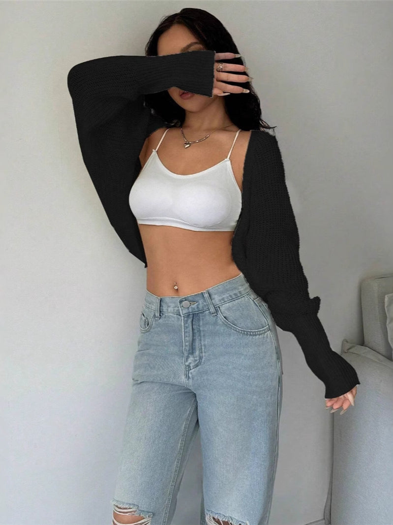 Chic Loose Fit Knit Shrug Cardigan for Effortless Style