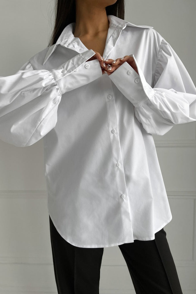 French Relaxed Puff Sleeve Blouse