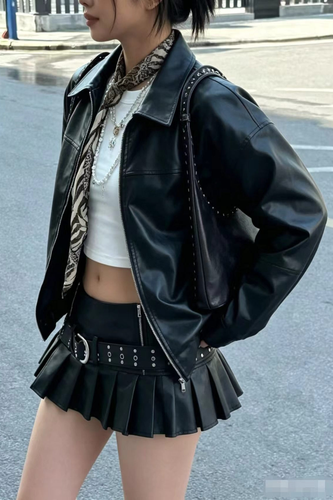 Vintage Faux-Leather Zip Jacket 6