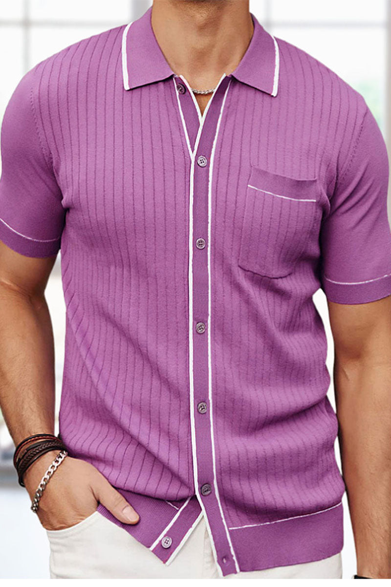 Uniqshe Men's Summer Business Cardigan Polo Sweater