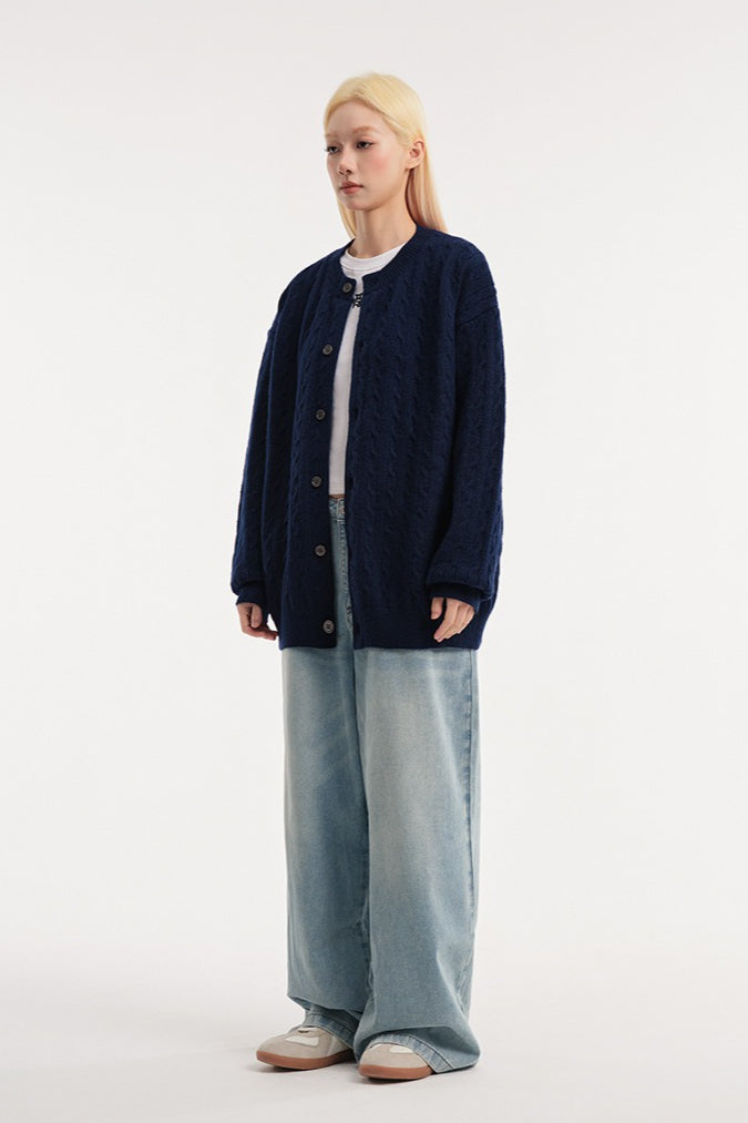 Relaxed Fit Cable Cardigan 11
