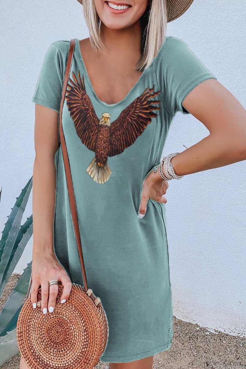 Casual Basic Print Black Mini Dress(3 Colors) - Fashionpara