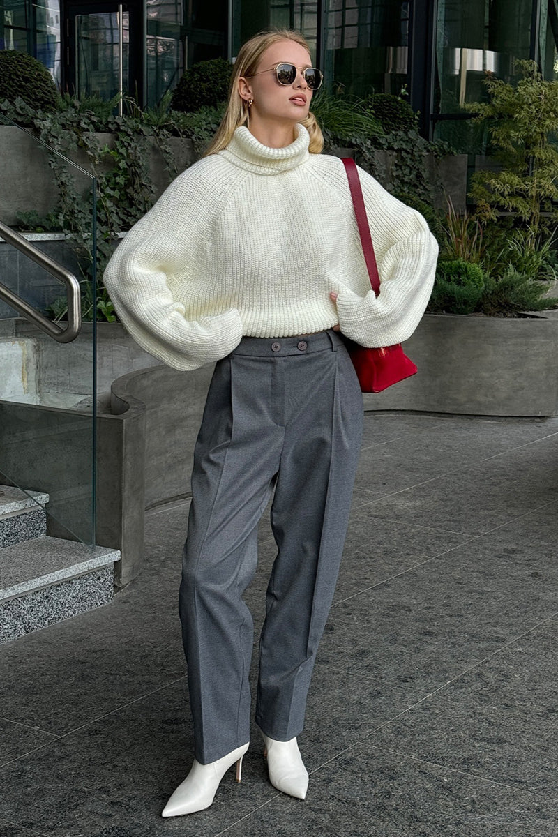 PrincessAce High Neck Knit Sweater for Effortless Style