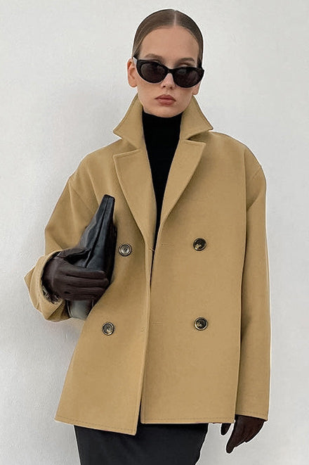 Loose Wool Lapel Coat 2