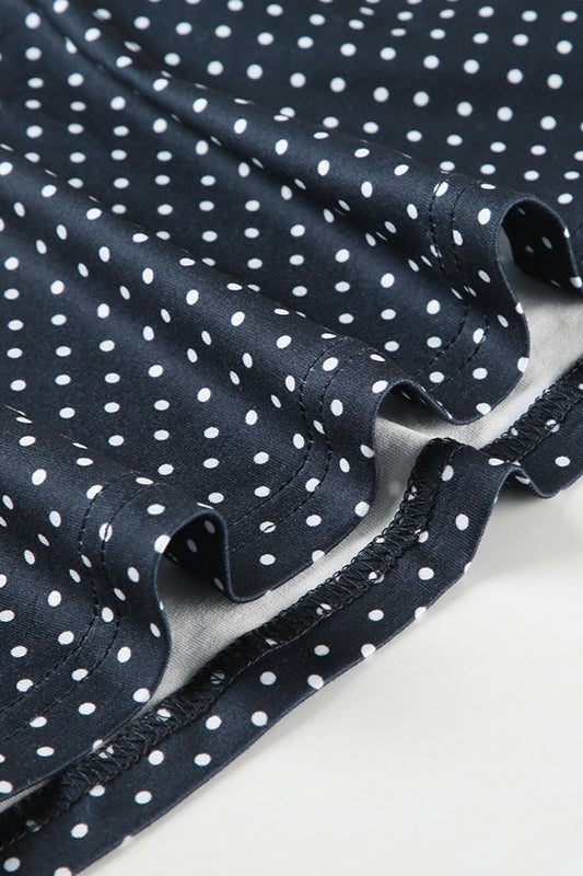 Polka Dot Round Neck Sleeveless Flared Mini Dress