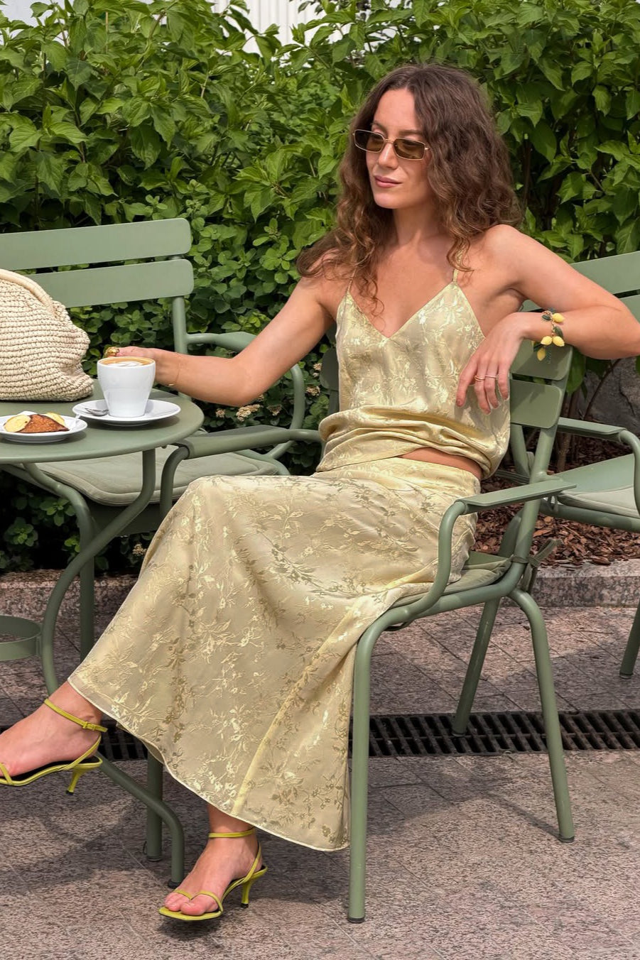 Jacquard Camisole and Mermaid Maxi Skirt Set