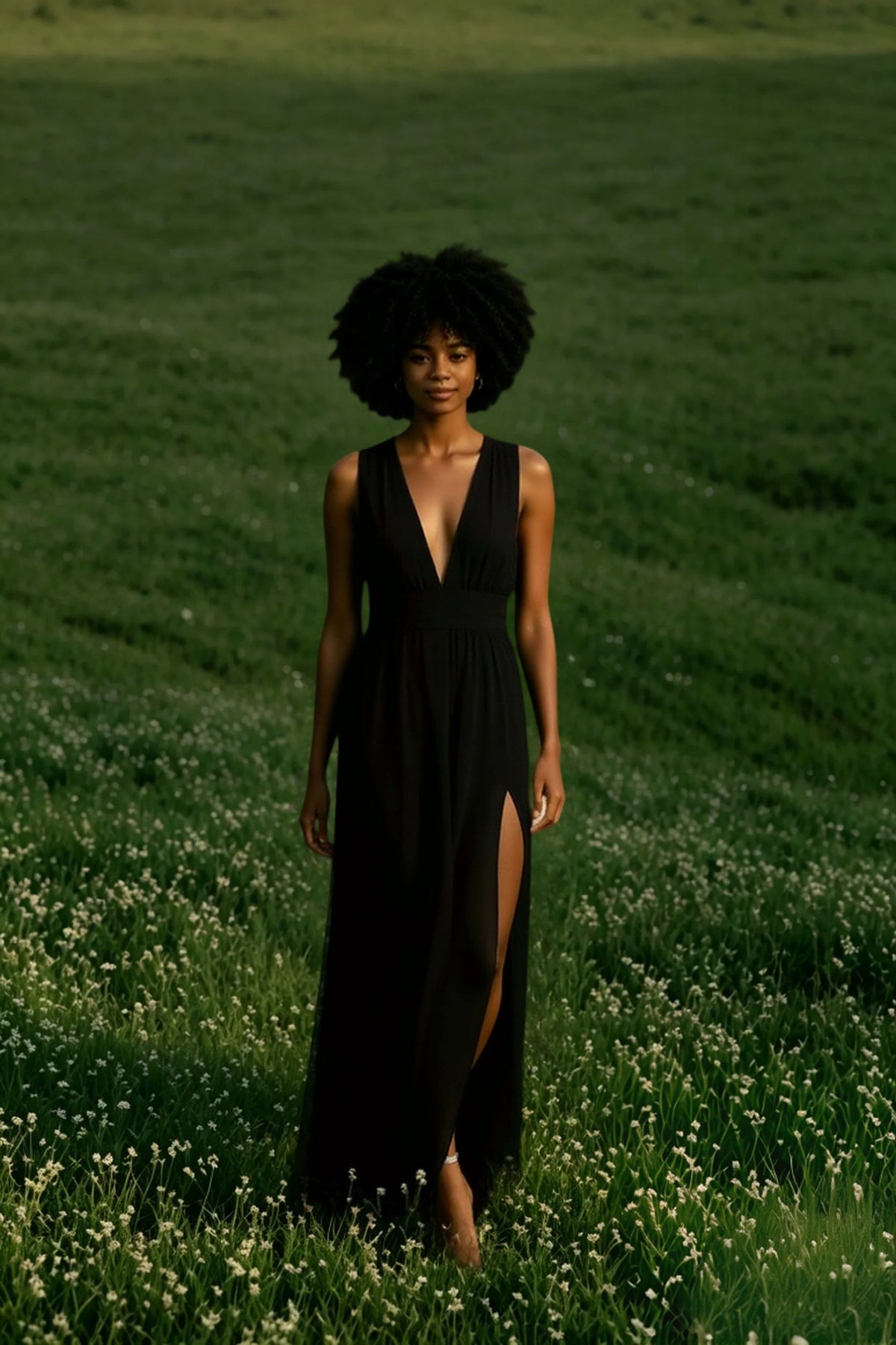 Deep V-Neck Dress