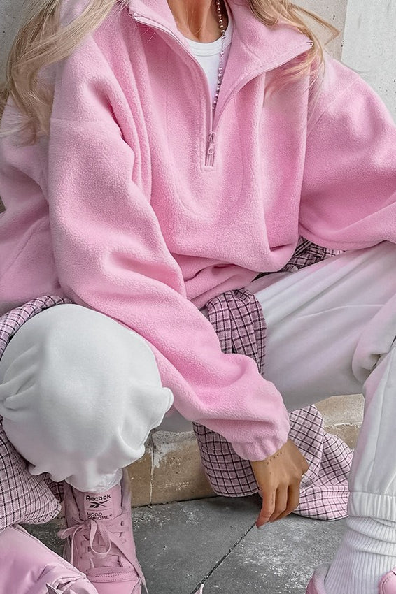 Sherpa Collared Pullover Hoodie