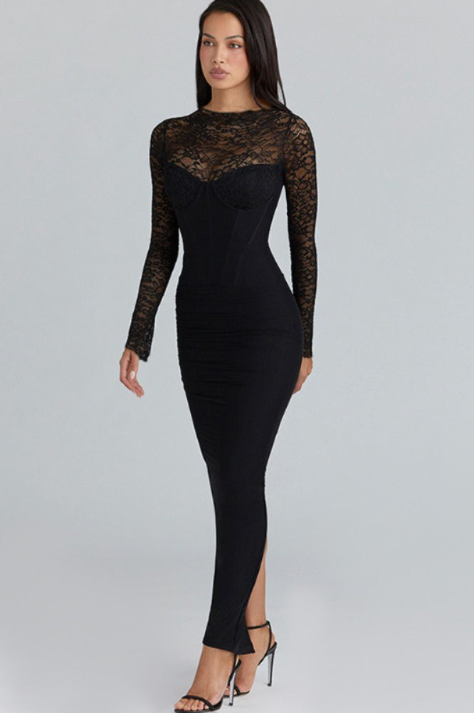 Lace Sheer Mesh Dress