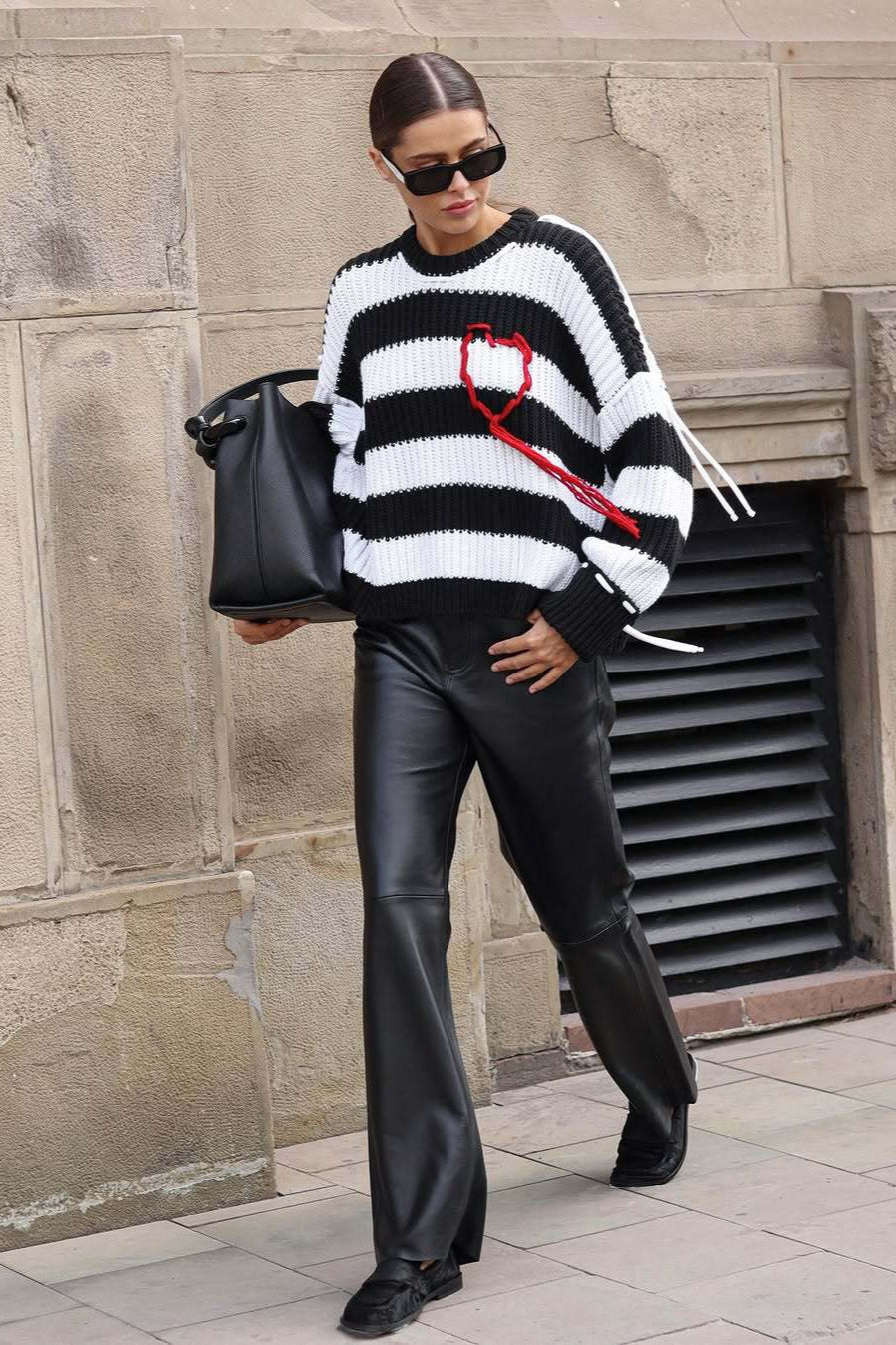 PrincessAce Striped Knit Sweater - Cozy Long Sleeve Style