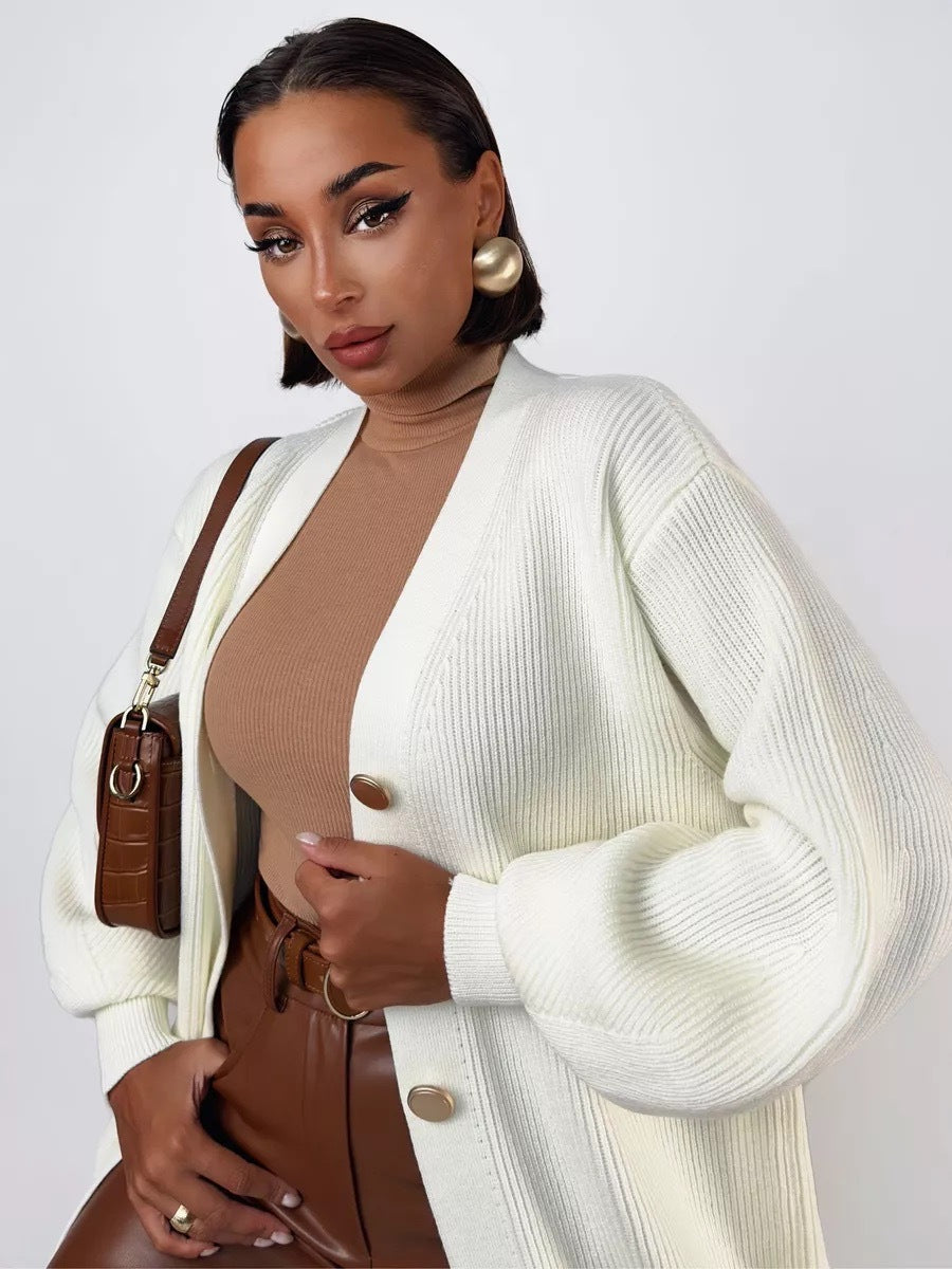 Chic Solid Loose Knit Cardigan for Effortless Style
