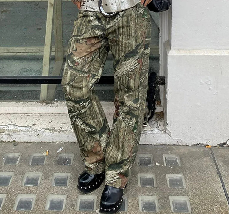 Grey Gothic Leather Rivet Trouser