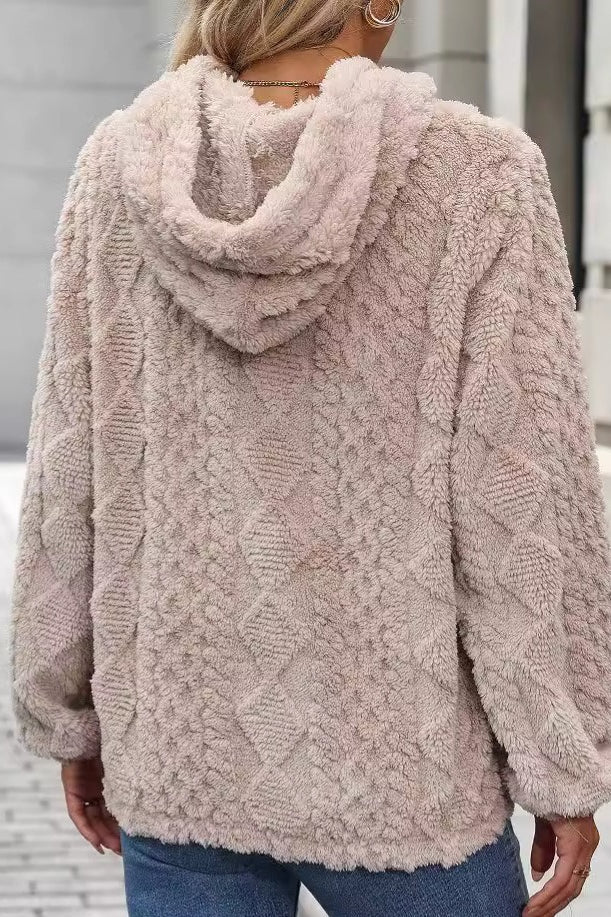 Plush Cable Texture Hoodie 3