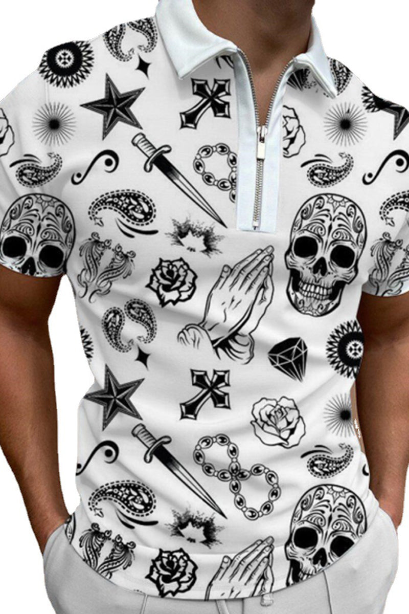 Men's Printed Slim Fit Polo Shirt Fashionpara