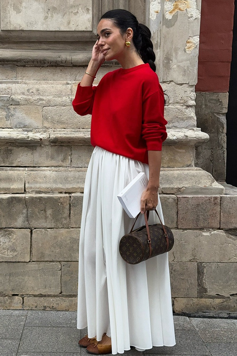 Smocked Waist A Line Skirt