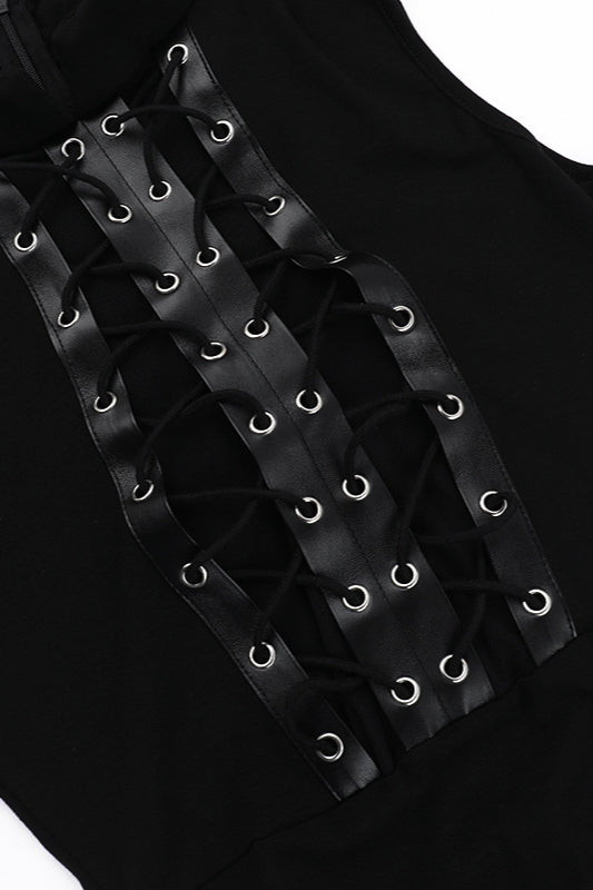 Metal Strap Sheer Gothic Dress