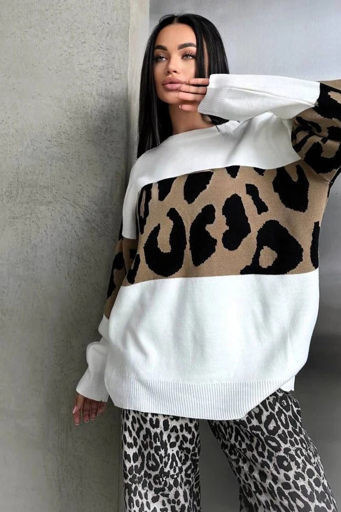 PrincessAce Vintage Leopard Knit Sweater for Timeless Style