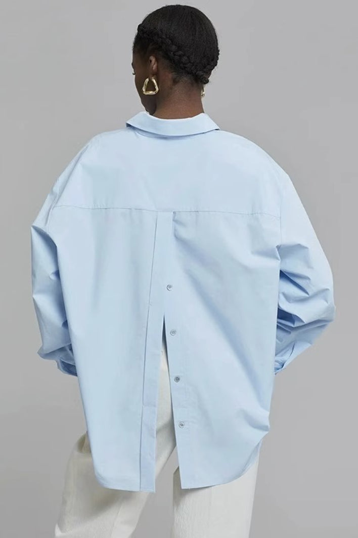 Unique Long Sleeve Slit Blouse