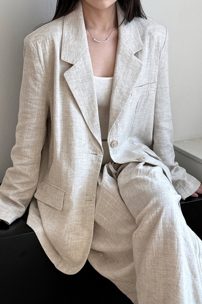 Casual Tencel Linen Suit Blazer 2