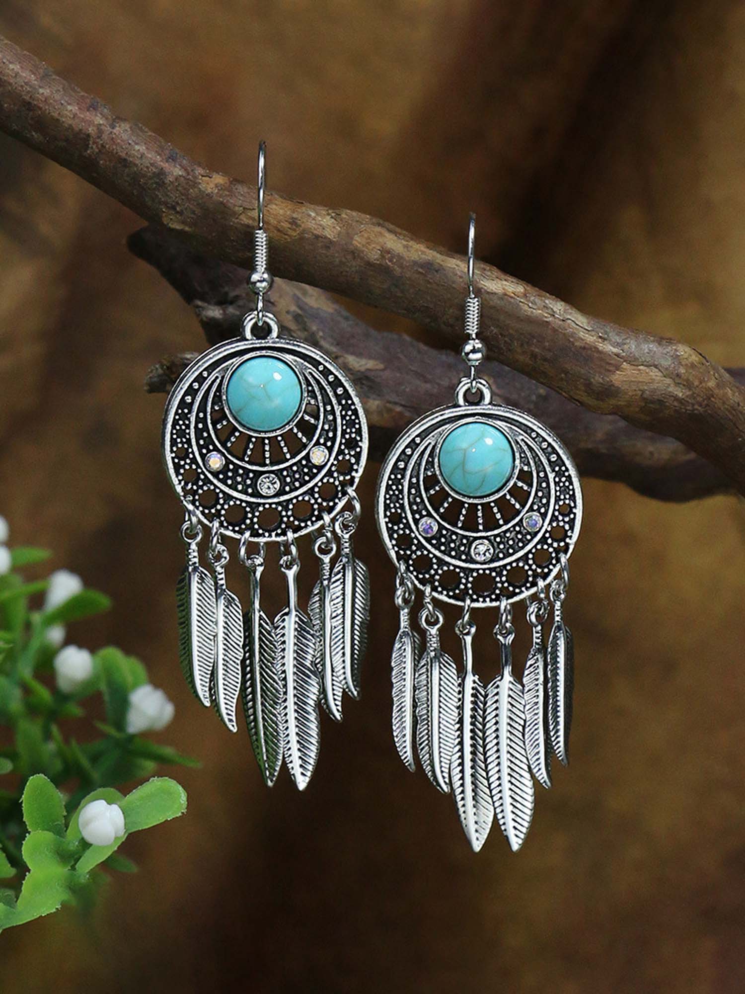 Western Turquoise Earrings - Fashionpara