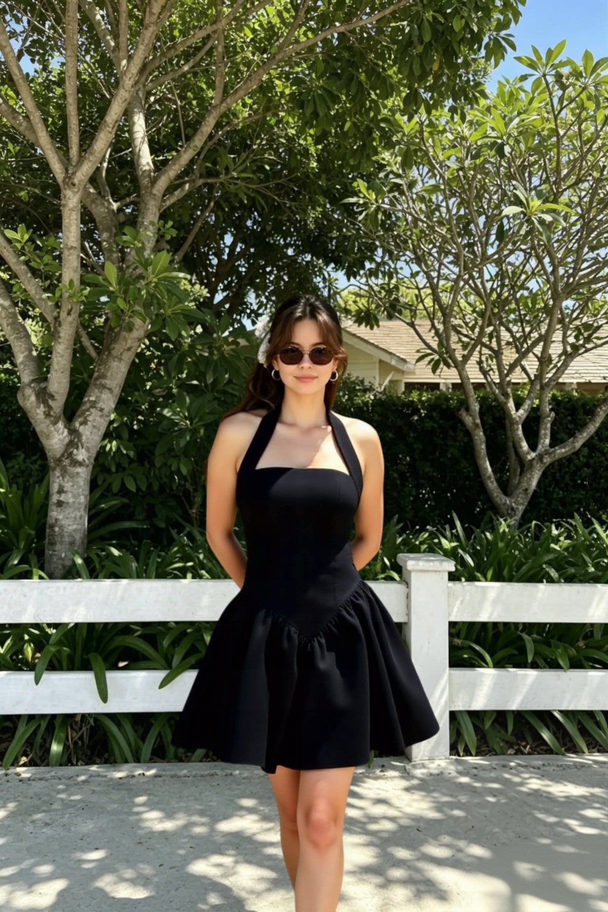 Low-Back Ruffle Mini Party Dress
