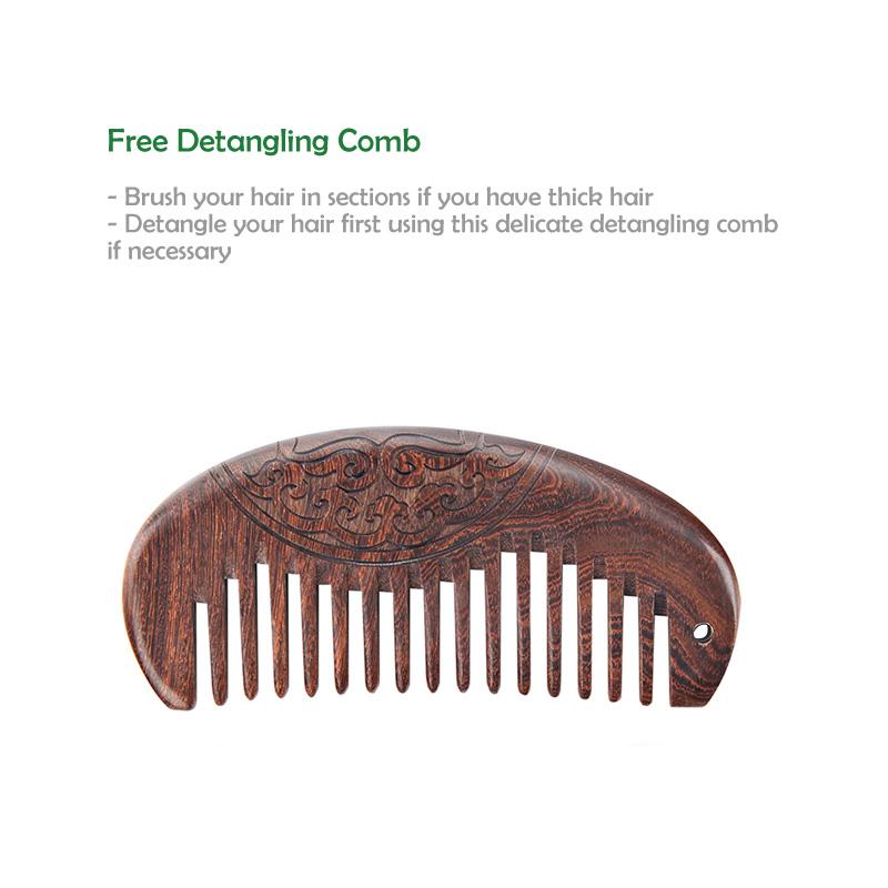 Green Sandalwood Boar Bristle Hair Brush Set