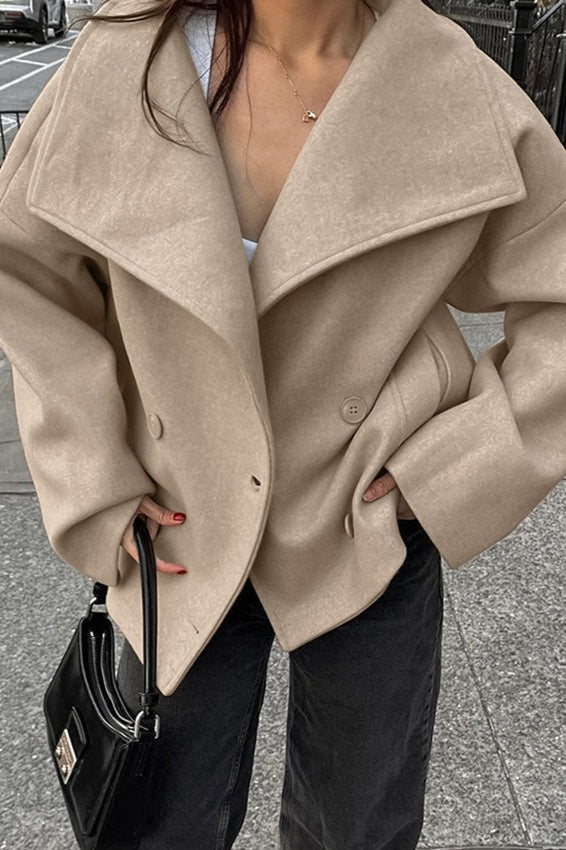 Khaki Wool Double Breasted Jacket 3