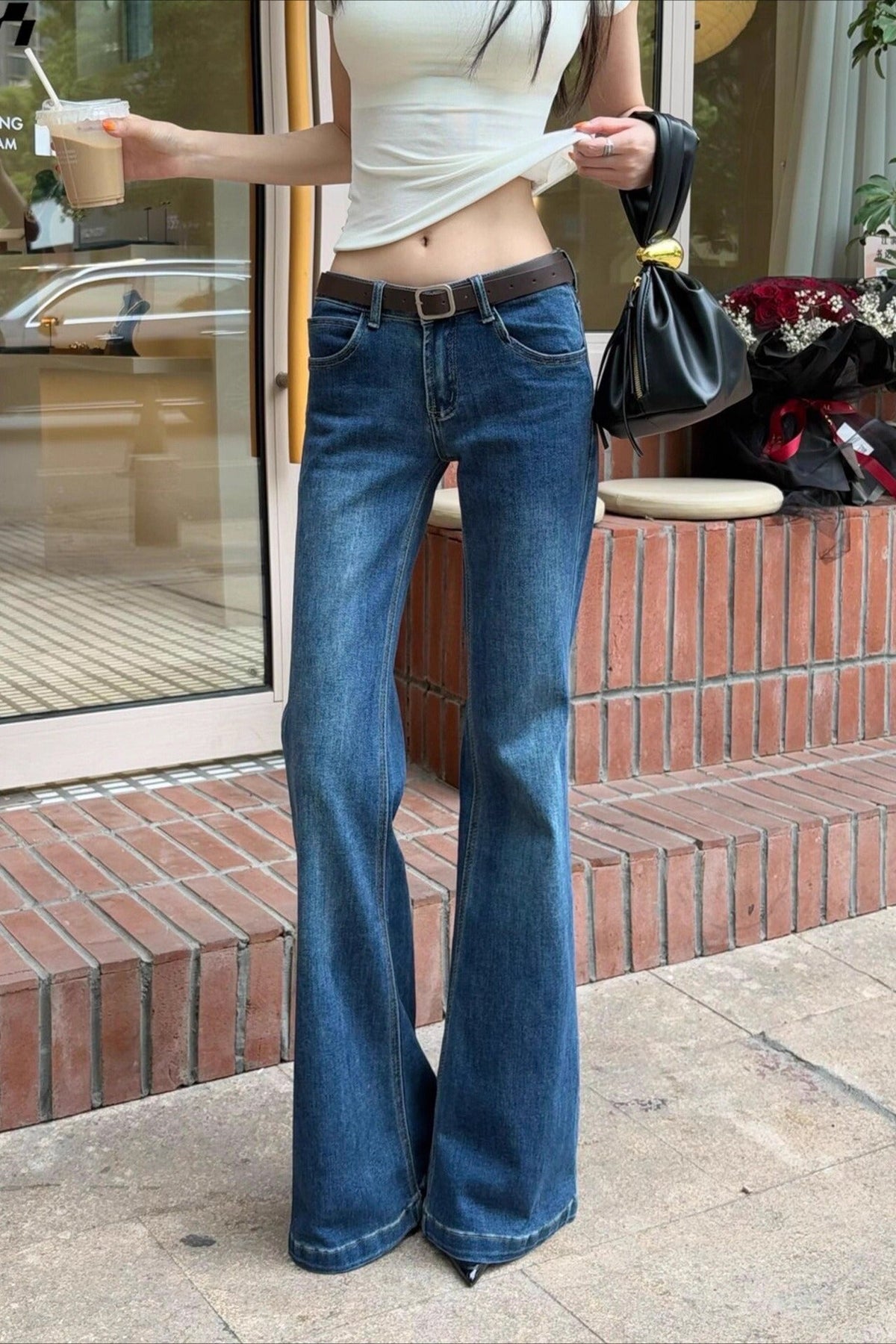 Dark Blue Low Rise Bootcut Jeans