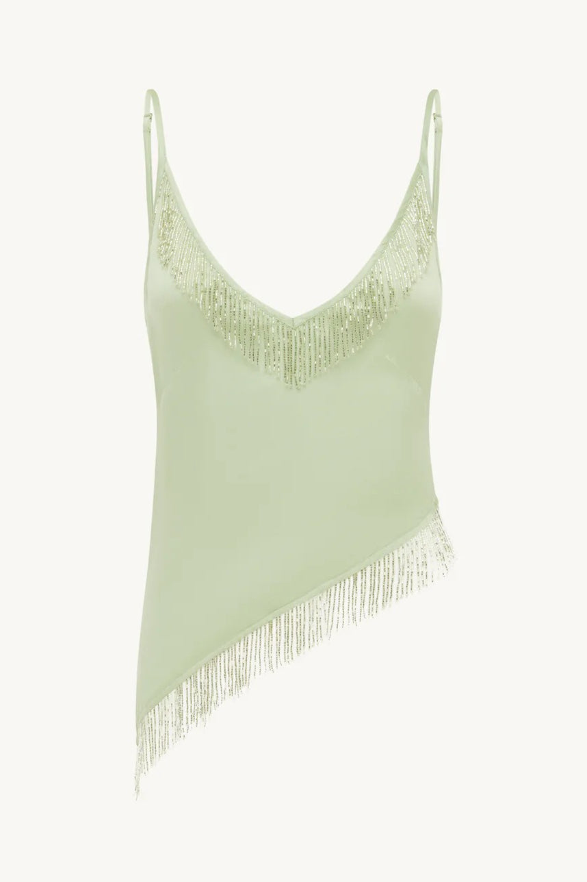 Mint Beaded Fringe Cami Mini Skirt Set
