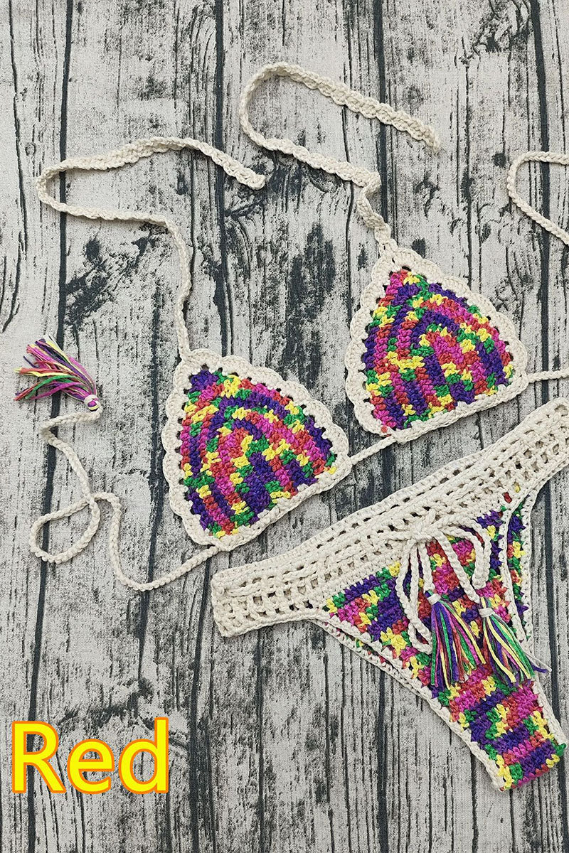Handmade crochet triangle bag bikini sexy suit - Fashionpara