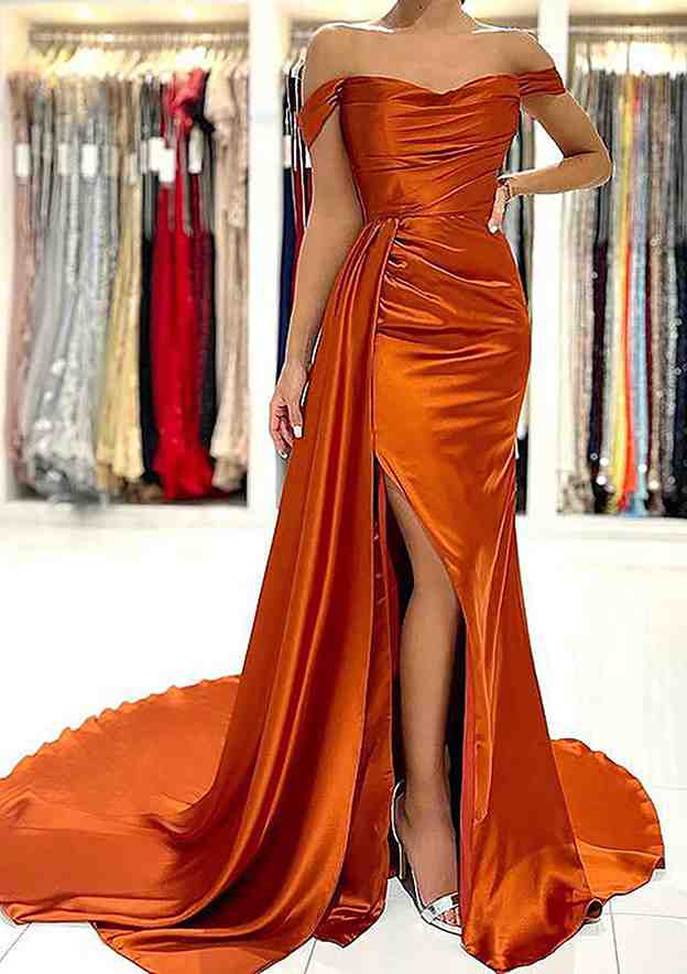 Fabulous Sheath/Column Off-the-Shoulder Prom Dress/Evening Dress - Fashionpara
