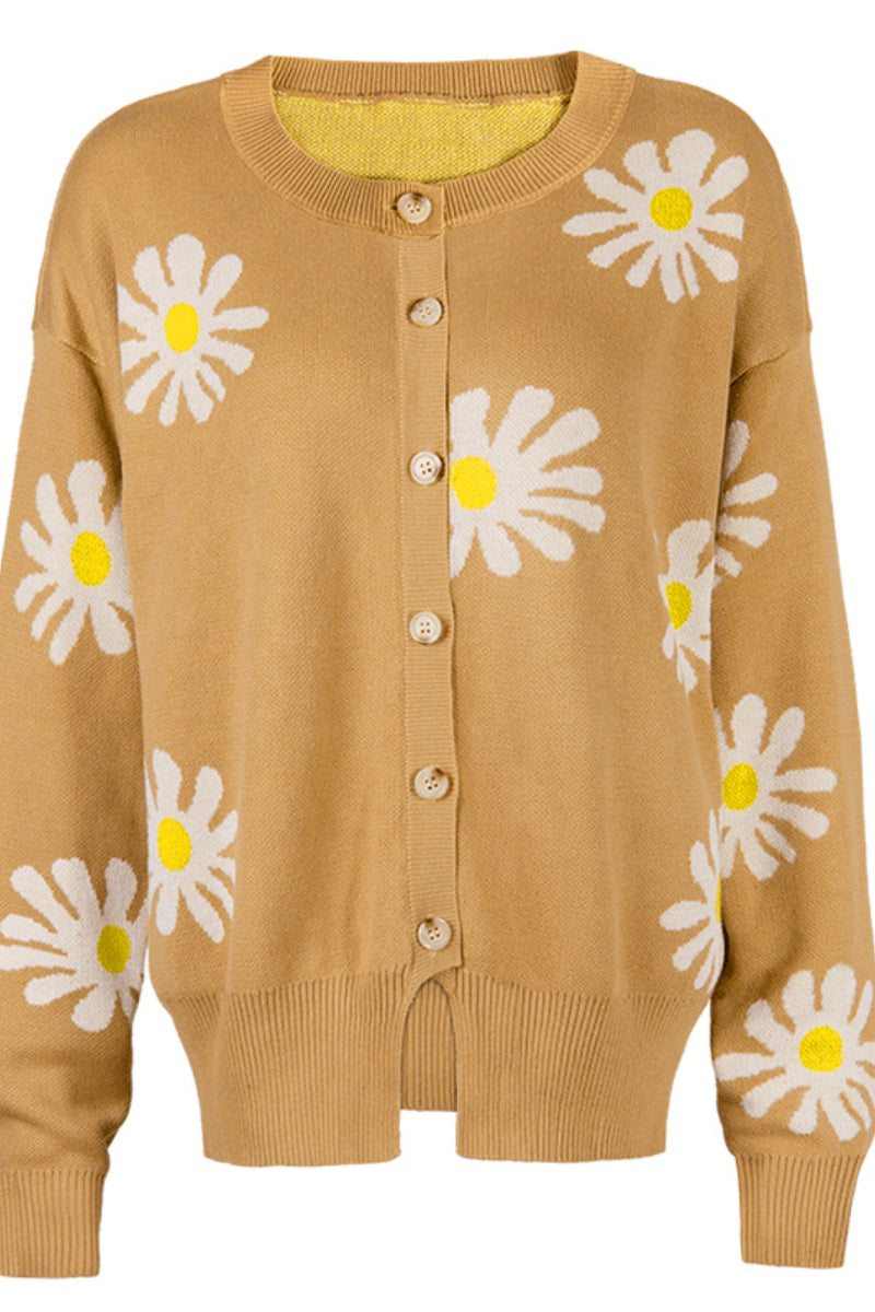 Lovely Daisy Embroidery Cardigan  Fashionpara