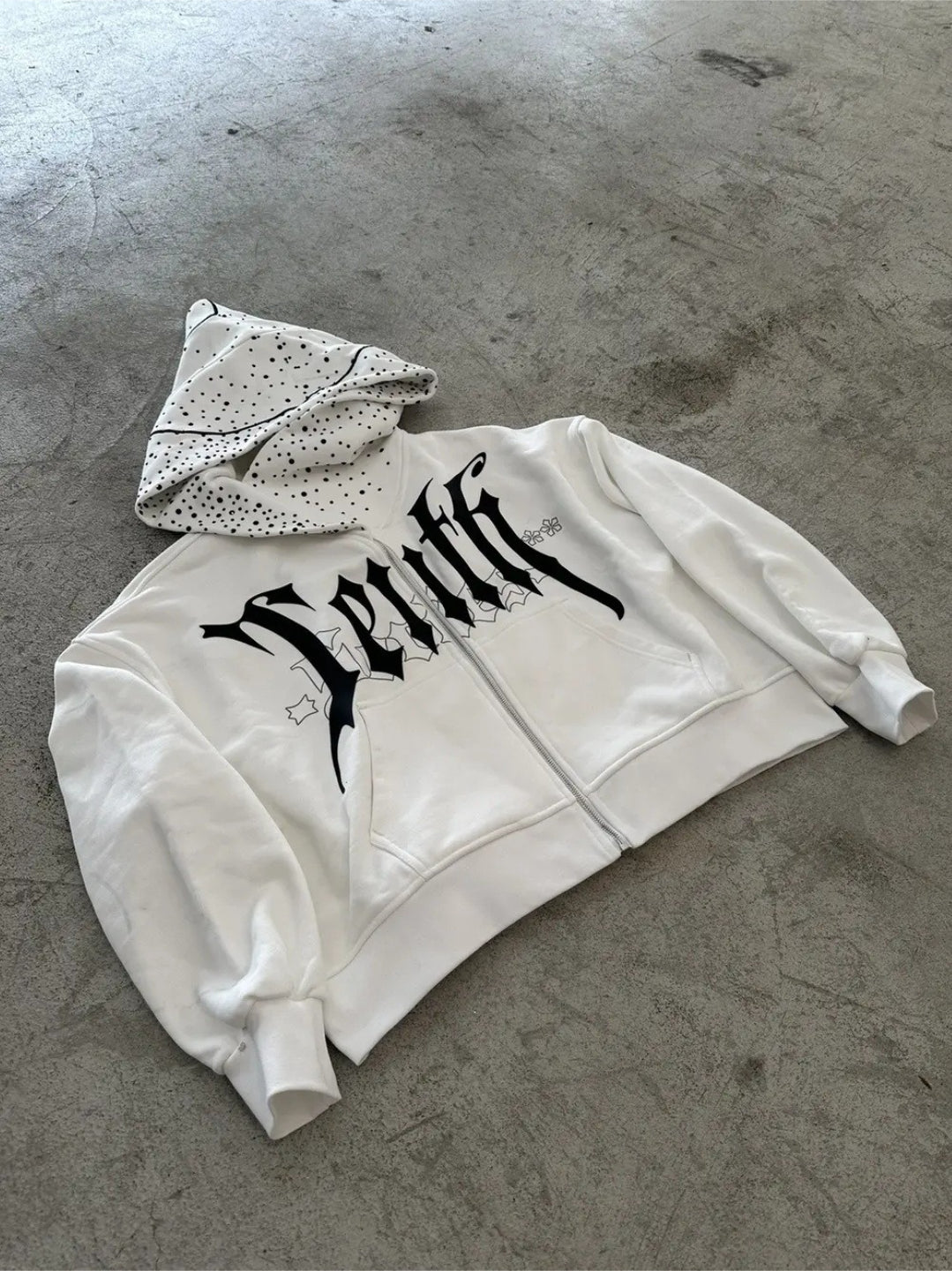 Unique Print Asymmetric Zip Hoodie - Fashionpara